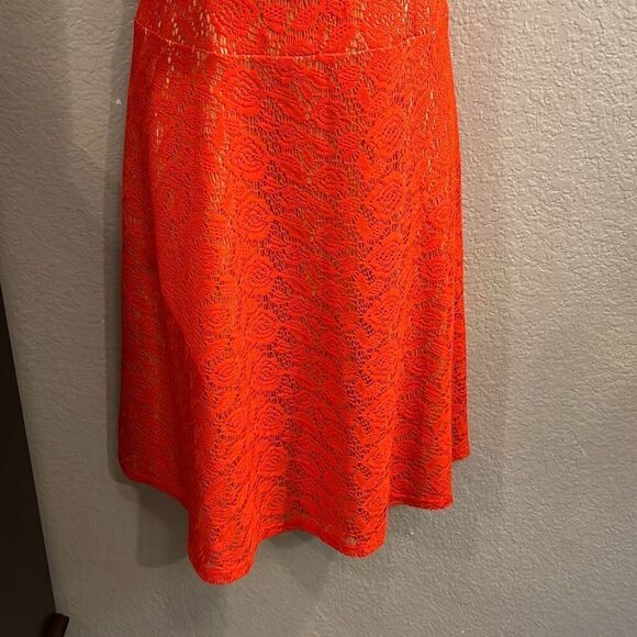 #450 black label Evan Picone, immediately orange/nude Lacey fit and flare size 4 - Picture 3 of 13